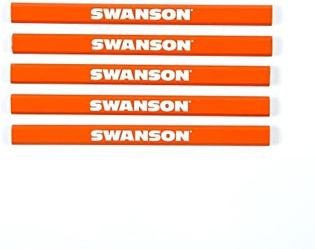 Swanson Tool Co Cp700 5 pacote de lápis de carpinteiro de swanson laranja brilhante com grafite preta