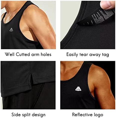 Haimont Men's Quick Dry Tank Tops Athletic Gym Sports Sports Sleesess Shirts para a execução de treino