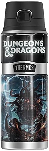 Dungeons & Dragons Manual Capa manual Thermonse Stainless King Stainless Drink Bottle, A vácuo isolado e parede dupla, 24oz