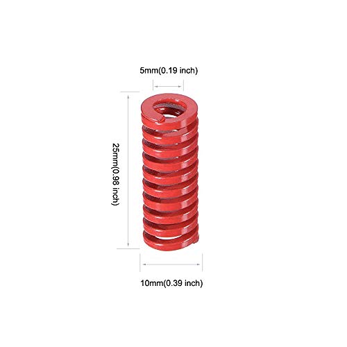 BEFENYBAY 10PCS 10mm OD 25mm de comprimento Red de carga média de compactação molde mola de molde