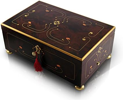 Sowisticated 50 Note Walnut Grand Arabesque With Gold Accents Music Box - Sankyo - The Magic Flute W.A.Mozart