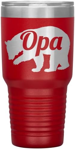 OPA Urso Tumbler - Presente OPA - 30 onças de aço inoxidável gravado com 30 oz de copo preto