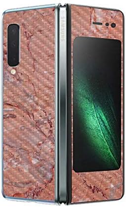 Mightyskins Skin Fiber para Samsung Galaxy Fold | Acabamento protetor de fibra de carbono texturizada e durável | Fácil de aplicar, remover e alterar estilos | Feito no mármore rosa dos EUA