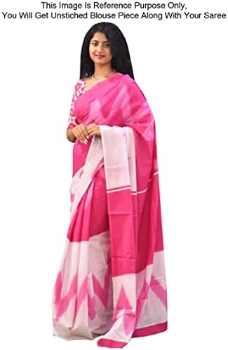 Saree abstrato feminino de peegli com uma peça de blusa indiana de 2 algodão Sanganeri sari