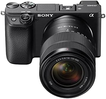 Sony Alpha A6400 Câmera digital sem espelho com lente de 18-135mm com suíte de foto e vídeo, cartão de memória, bateria recarregável