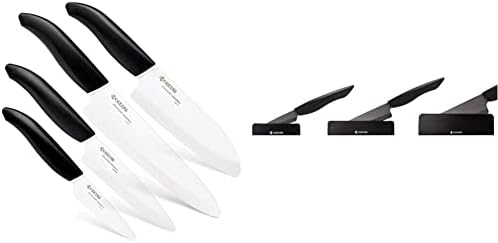 Kyocera Revolution 4 peças Faca inclui 7%22 Santoku do chef, 4,5%22 utilidade e 3%22 Paring-Black/White & Advanced Ceramic