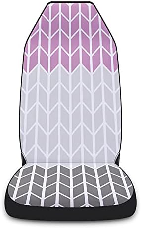 Youngkids Herringbone Chevron Capas de assento de carro imprimido de 2 peças Conjunto de carro frontal universal Cushion para SUV/carros/caminhões, rosa decoração de protetor de assento automotivo cinza rosa fácil de instalar