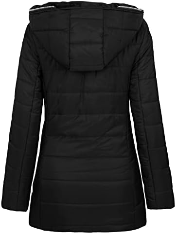 Prdecexlu elegante parka feminino feminino de manga longa empresa de túnica de outono zip-up jaqueta de zíper confortável com capuz de cor sólida espessa