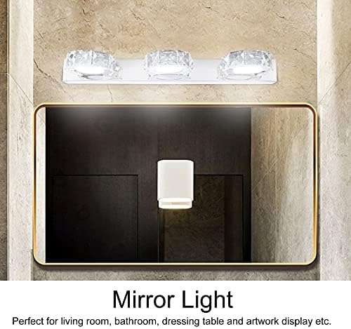 YYQTGG Ambiental Mirror Front Light, Makeup Mirror 5-10㎡ 85-265V AC Aço inoxidável branco e acrílico e cristal para luz
