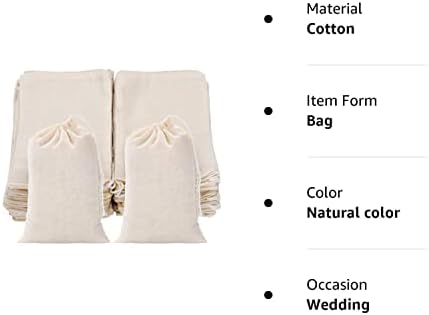 50 peças bolsas de musselina sacos de cordão de algodão bolsa de saqueta para suprimentos domésticos