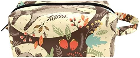 Bolsa de maquiagem tbouobt bolsa de bolsa cosmética bolsa bolsa com zíper, floresta de outono de guaxinim de animais