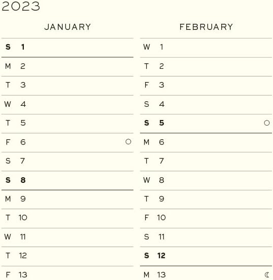 LEUCHTTURM1917 - Composição semanal de planejador e notebook 2023 com livreto extra, baunilha