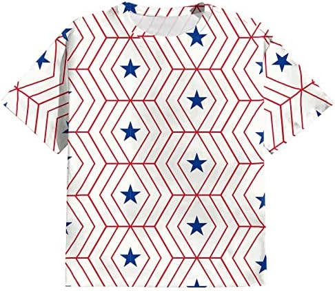Tops de manga curta para homens estrelas e listras de listras EUA bandeira patriótica t camisetas em quarto de julho