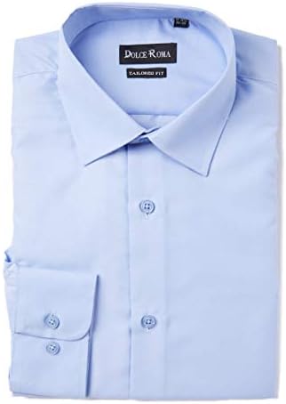 Dolce Roma - Men's Button Down Dress Shirt - Modern Fit - Solid Colors