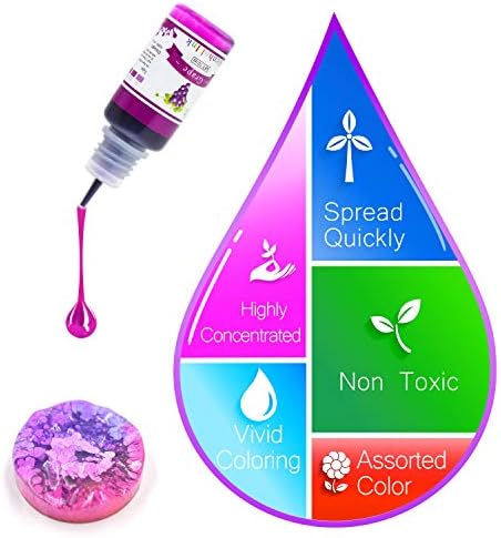 Conjunto de tinta de álcool - 24 cores vibrantes à base de álcool para resina Petri Patrom, pintura de resina epóxi - corante de cor
