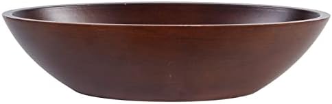 Tigela de decoração de madeira de mel hosley e hosley tigela oval de madeira marrom escura para orbes ou potpourri seco presente ideal