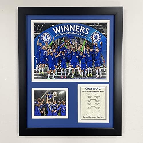 Legends Never Die, Inc. Chelsea FC | 2020-2021 Vencedor da Liga dos Campeões da UEFA | 12 x15 colagem de fotos emoldurada