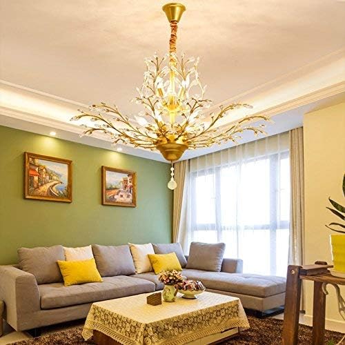 KMMK CHANDELIERS- CHANDELIER CHEEIRO AMERICANO AMERICANO CANTRALIDADE CRIACTIVA LUZ LUZ LUZ FULURO RETRO CRISTAL GOLD