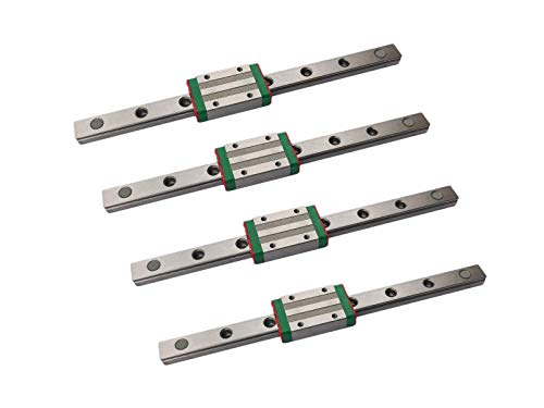 MSSOOMM Miniatura Linear Rail de guia deslizante 4pcs MGN7 MR7 37,4 polegadas / 950mm + 4pcs MGN7-H Tipo de controle deslizante linear do tipo