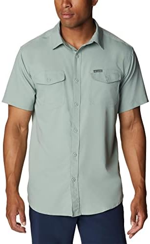 Utilizer masculino de Columbia II Camisa de manga curta sólida, aqua brilhante, 3x de altura