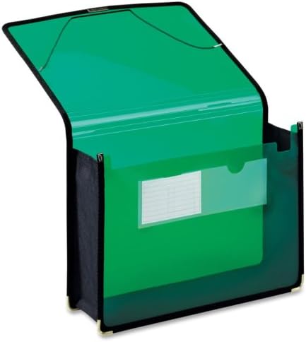 Globe-Weis/Pendaflex Poly File carteira, expansão de 3,5 polegadas, fechamento do cordão elástico, tamanho da letra, verde