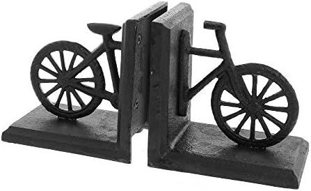 Homart Bicycle Bookend, Ferro fundido - preto, comprimento de 3,25 polegadas