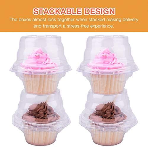 Caixas de cupcakes HETETSUYA Recipientes individuais de cupcakes, 20 pacotes de suporte de cupcake de cupcake comum para muffins,
