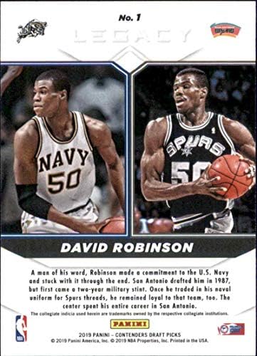 2019-20 Panini Condores Draft Picks Legacy #1 David Robinson Navy Midshipmen/San Antonio Spurs Basketball Trading Card