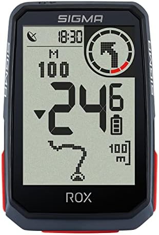 Computadores de bicicleta Sigma Rox 4.0 GPS, preto, altitude, navegação, tela grande, operação fácil de 3 botões, montagem rápida, e-bike pronta, conectividade de telefone inteligente, leve, resistência à água IPX7