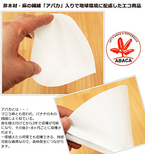Cafec 100-Pack em forma de cone branca V60 01 Style Universal 1 a 2 xícara de café descartável filtro para derramar sobre