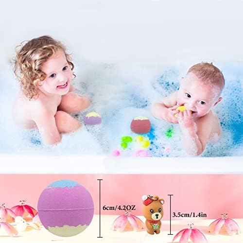 6pcs Toys de Natal Bolas de banheiros cegos Bolas de banho orgânico Bombas com brinquedos surpresa para crianças Banho de espuma natural