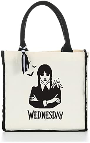 Bolsa de sacola quarta -feira addams mercadoria horror addams fãs de filmes de presente bolsa de praia bolsas de compras