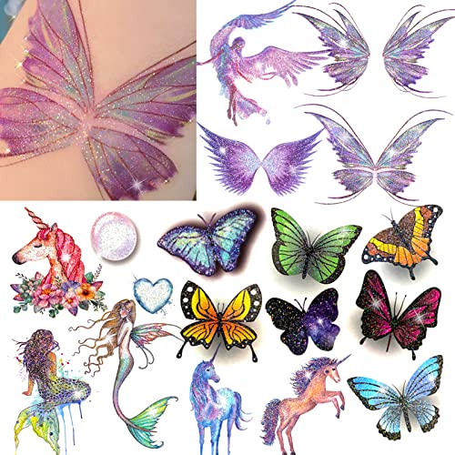 Tatuagem temporária de brilho para meninas 157 Estilos Tatuagens temporárias para crianças mulheres coloridas tatuagens