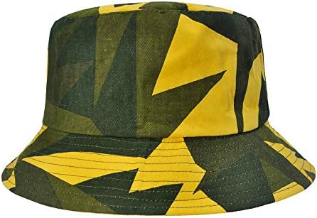 Zlyc Unisex Print Bucket Hat for Women Summer Reversível Capinho de Lado Duas-Lado