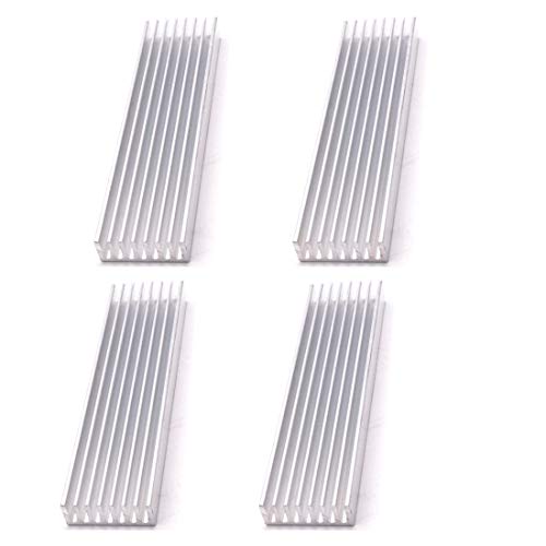 Eledabra 4pcs 100mm x 25mm x 10mm de alumínio de alumínio para IC MOSFET SCR