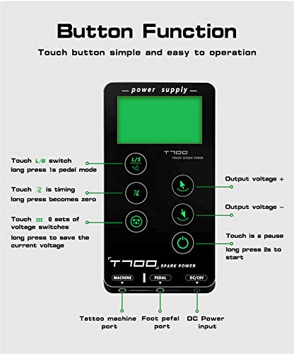 MAXSMLZT TATOO POWER SOUNDA TOMPE TONTE TOT TO TONTE T-700 DIGITAL LCD LCD MOTOR DE ELAÇÃO DE MAIXA PERMONAL CONJUNTO