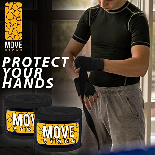 Movestone Wrist envolta para luvas de boxe envolve o suporte do pulso para levantamentos de levantamento de peso de levantamento de peso 180 polegadas homens e mulheres
