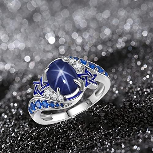 Mulheres prometem anéis 2pcs azul anel de diamante Luz de luxo de luxo de casamento para mulheres anéis de noivado joias presentes