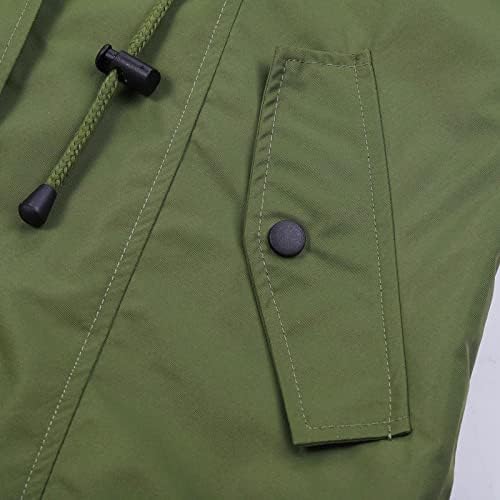 Senhoras outono e inverno manga longa cintura botão de zíper fito Jaqueta de chuva com capuz com orifícios de polegar