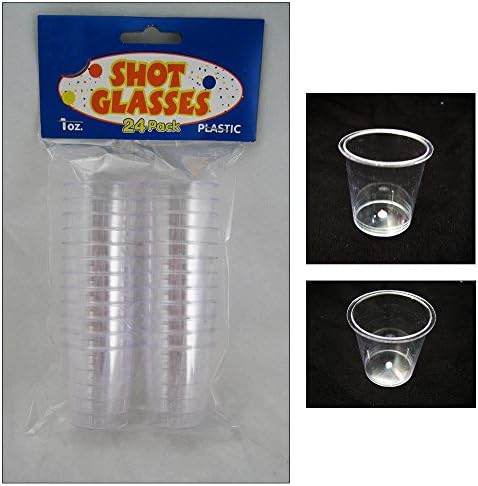 24 copos de tiro claro plástico duro 1 oz mini vinho de vidro de vidro copos de festas de barra de barra