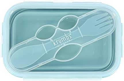 Krumbs Kitchen Essentials Essentials Silicone Lunch Reciars Box Storage para escola, trabalho, viagem para viagens - Mint