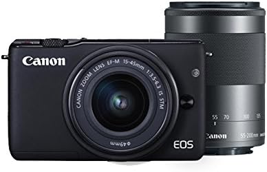 Canon EOS M10 Kit de câmera sem espelho EF-M 15-45mm f/3.5-6.3 e EF-M 55-200mm f/4.5-6.3 Estabilização de imagem Lentes STM