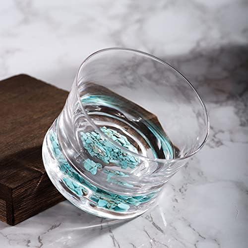 Conjunto de vidro de uísque de cristal qeeadea, copo de uísque pesado, copos antiquados, vidro de uísque com turquesa no-blass-1