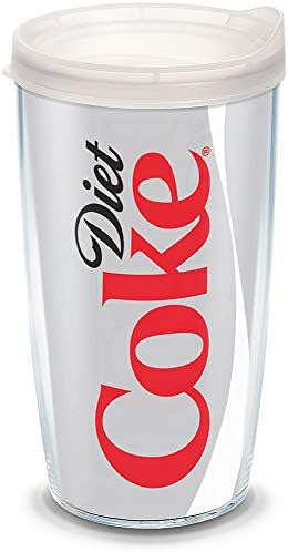 Tervis Plastic, Coca -Cola - Diet Coke Tumbler com embrulho e tampa fosca 16oz, clara