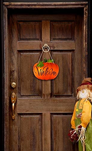 Sicohome Pumpkin Welcome Sign para a porta da frente, 9,3 x 11 Ação