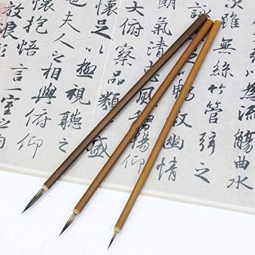 Pdgjg 3pcs/conjunto Linha de gancho de cabelo Bincho de tinta fina Chinesa de caligrafia pincel de caneta pincel de tinta estacionária