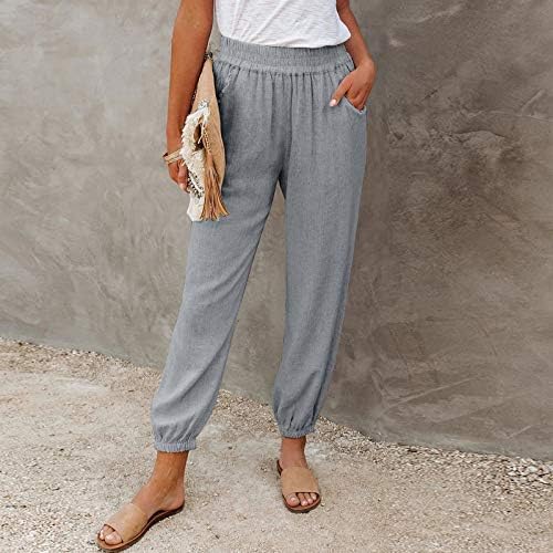 Mulheres Zdfer Casual Cintura elástica solta Pants sólidas PLUS TAMANHA MODATE ATRILHAÇÕES DE ALTA TRUSTERS ATHLETICS RANGERS COM POLOCO