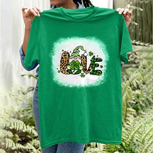 Yubnlvae St. Patrick's Day para mulheres Shamrock Ugly Crewneck de férias de grandes dimensões Lucky Pullover