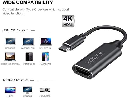 Trabalhos da Volt Plus Tech HDMI 4K Kit USB-C compatível com LG 14T90P-K.AAG9U1 Adaptador profissional com saída digital 2160p,
