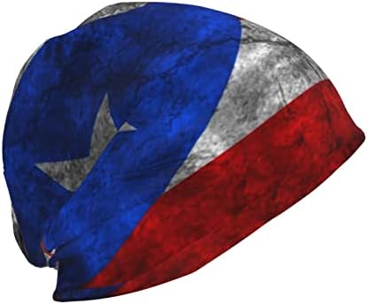 Band -chapéu de bandeira de Porto Rico, moda Slouchy Feanie Hat chapé Capace de tampa de inverno Verão Espaço de cabeça quente para adultos adolescentes